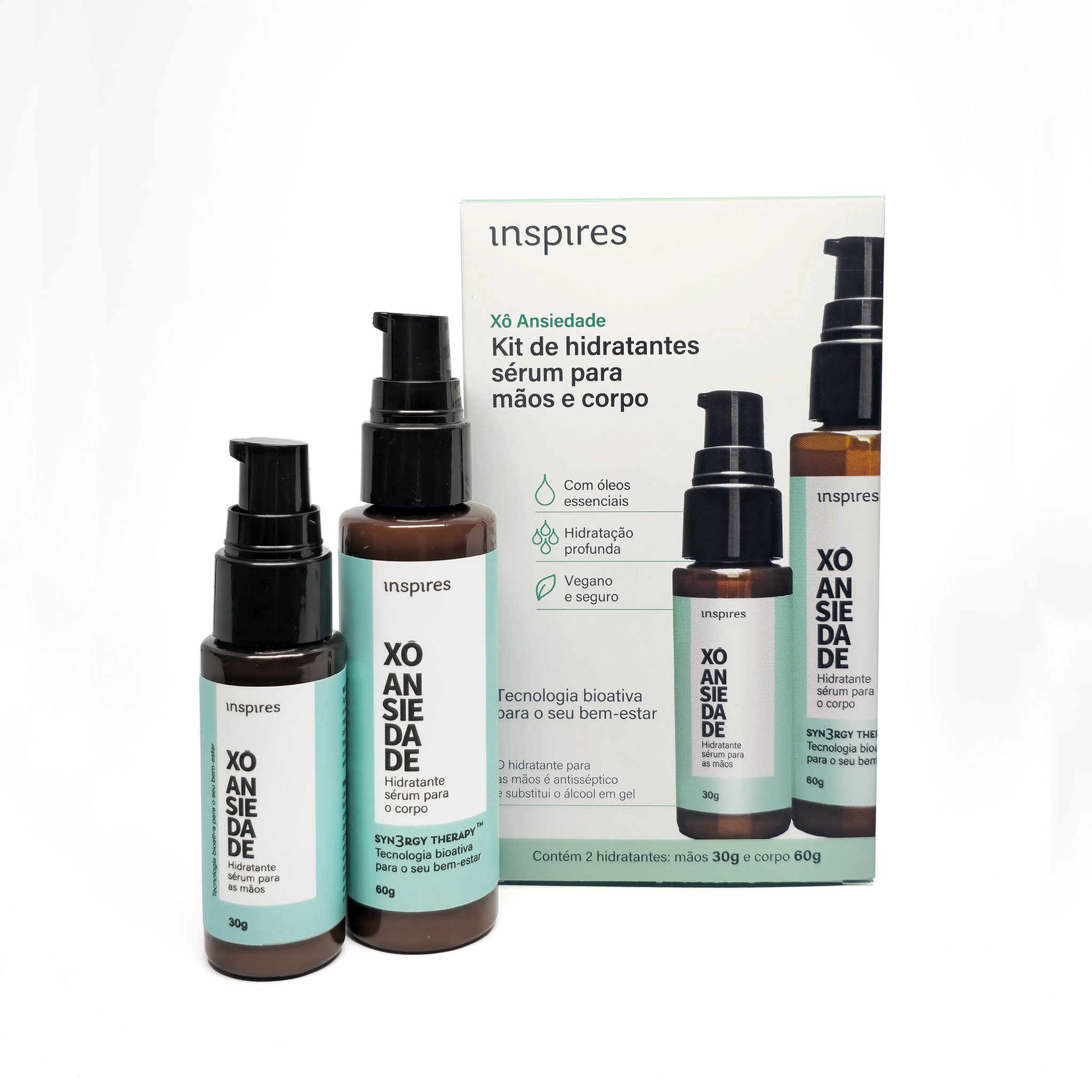 DUPLA XÔ ANSIEDADE | Hidratantes sensoriais (mãos e corpo) com blend de óleos essenciais calmantes