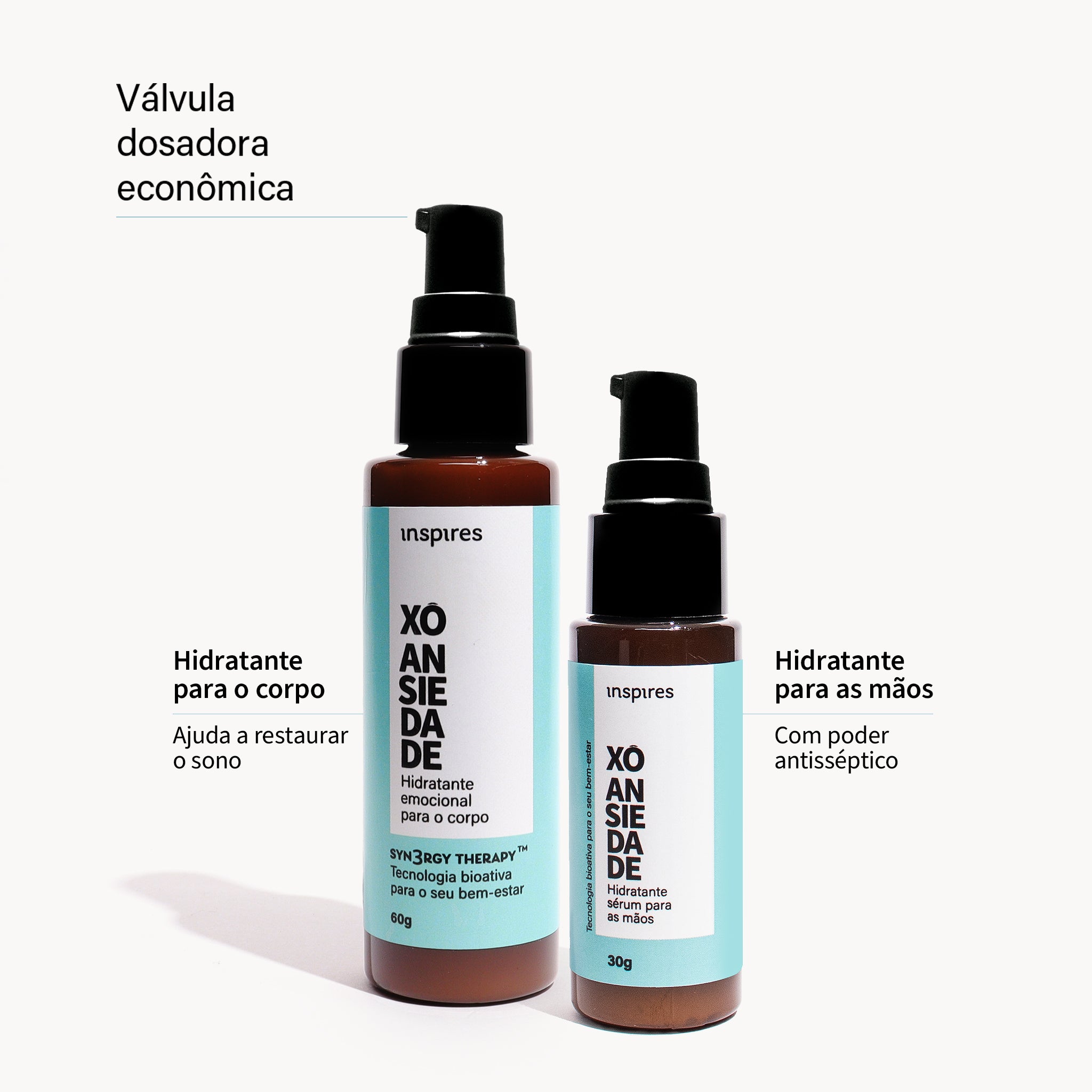 DUPLA XÔ ANSIEDADE | Hidratantes (mãos e corpo) que promovem alívio da ansiedade
