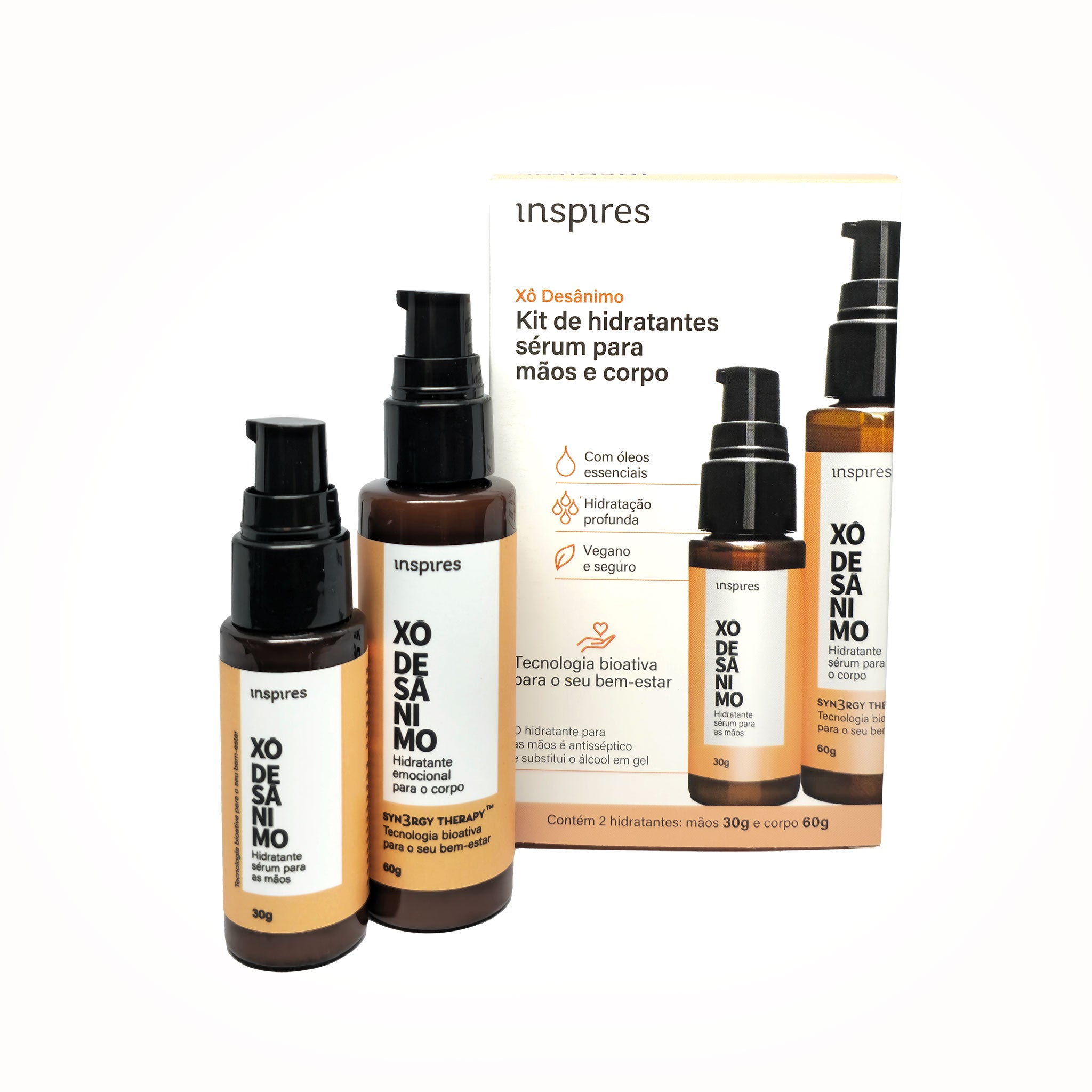 DUPLA XÔ DESÂNIMO | Hidratantes sensoriais (mãos e corpo) com blend de óleos essenciais energizantes