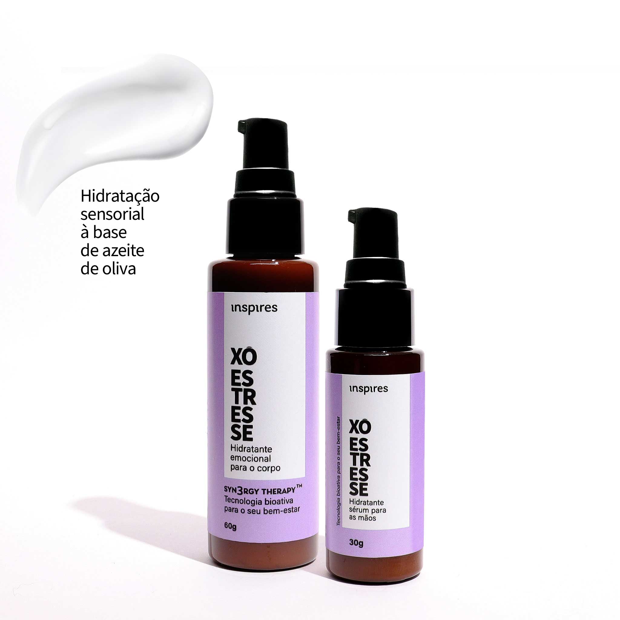 DUPLA XÔ ESTRESSE | Hidratantes sensoriais (mãos e corpo) com blend de óleos essenciais relaxantes
