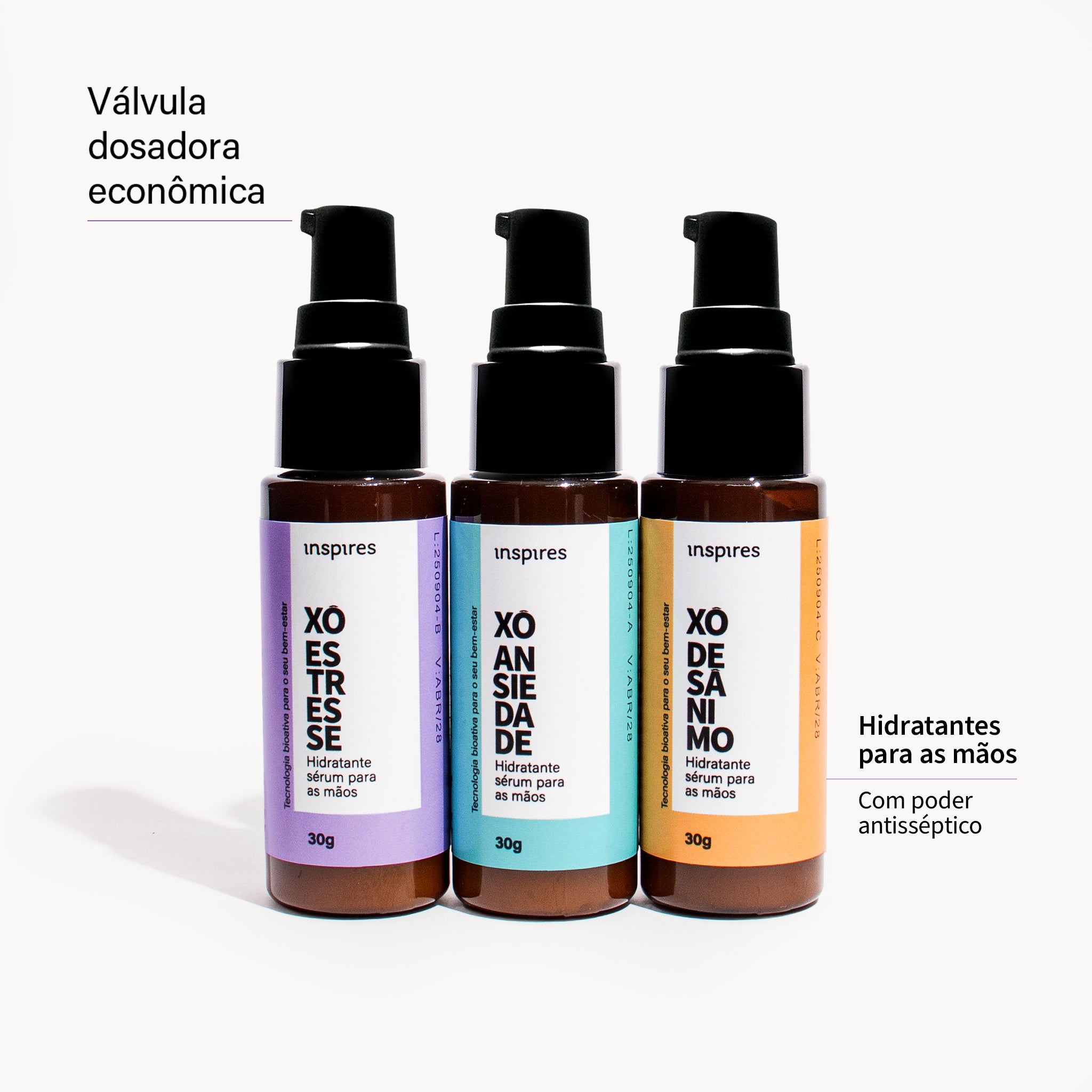 TRIO XÔ | Hidratantes sensoriais para as mãos com blend de óleos essenciais para o bem-estar