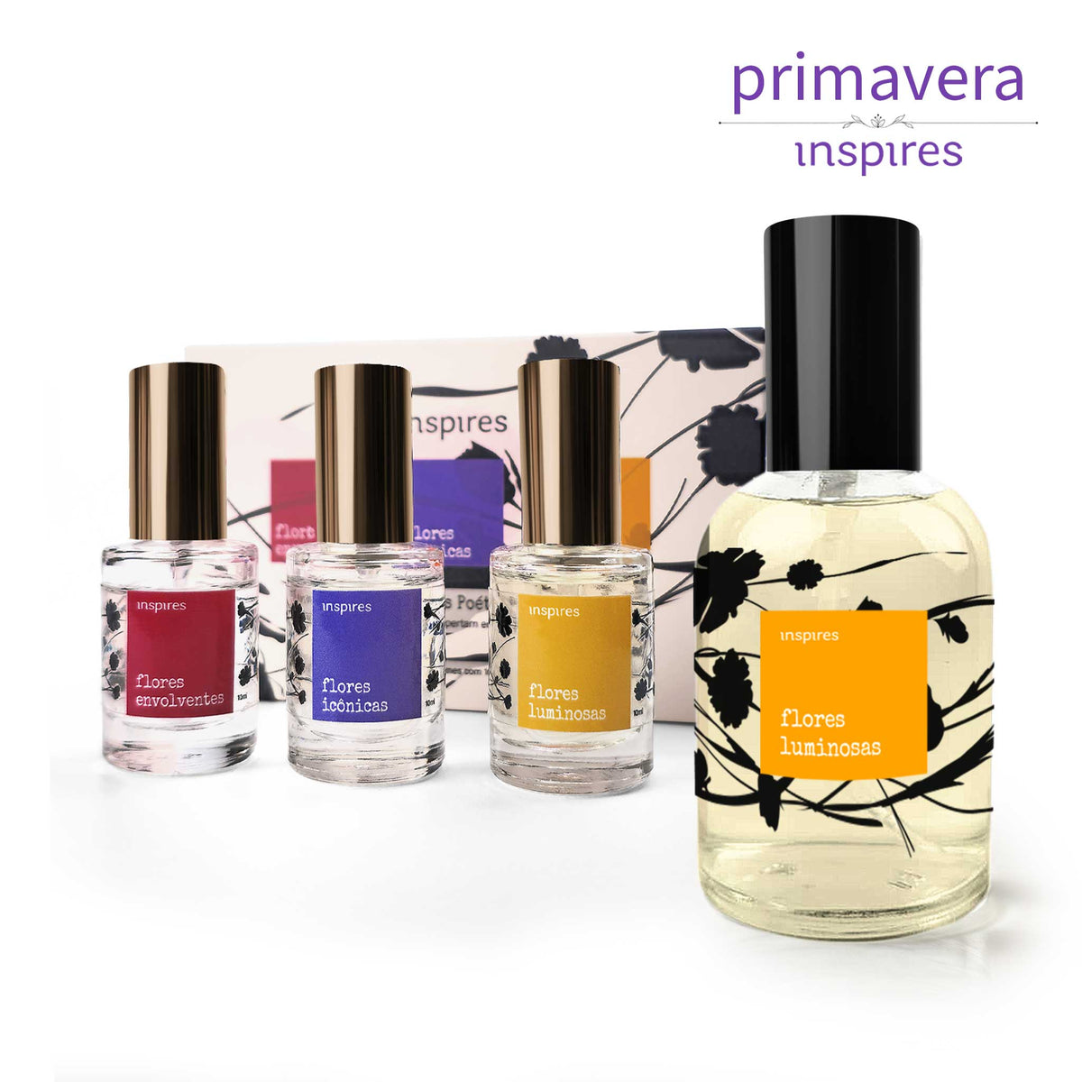 KIT LUMINOSA: COLEÇÃO MINI FLORES POÉTICAS e LUMINOSAS | Um jardim de emoções | Um perfume para cada momento.