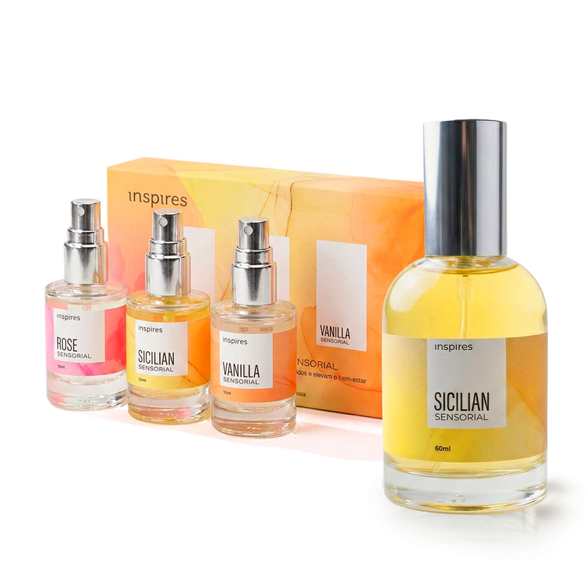 KIT COLEÇÃO MINI SENSORIAL e SICILIAN 60ml | Perfumes sensoriais desenvolvidos com Neurociência.