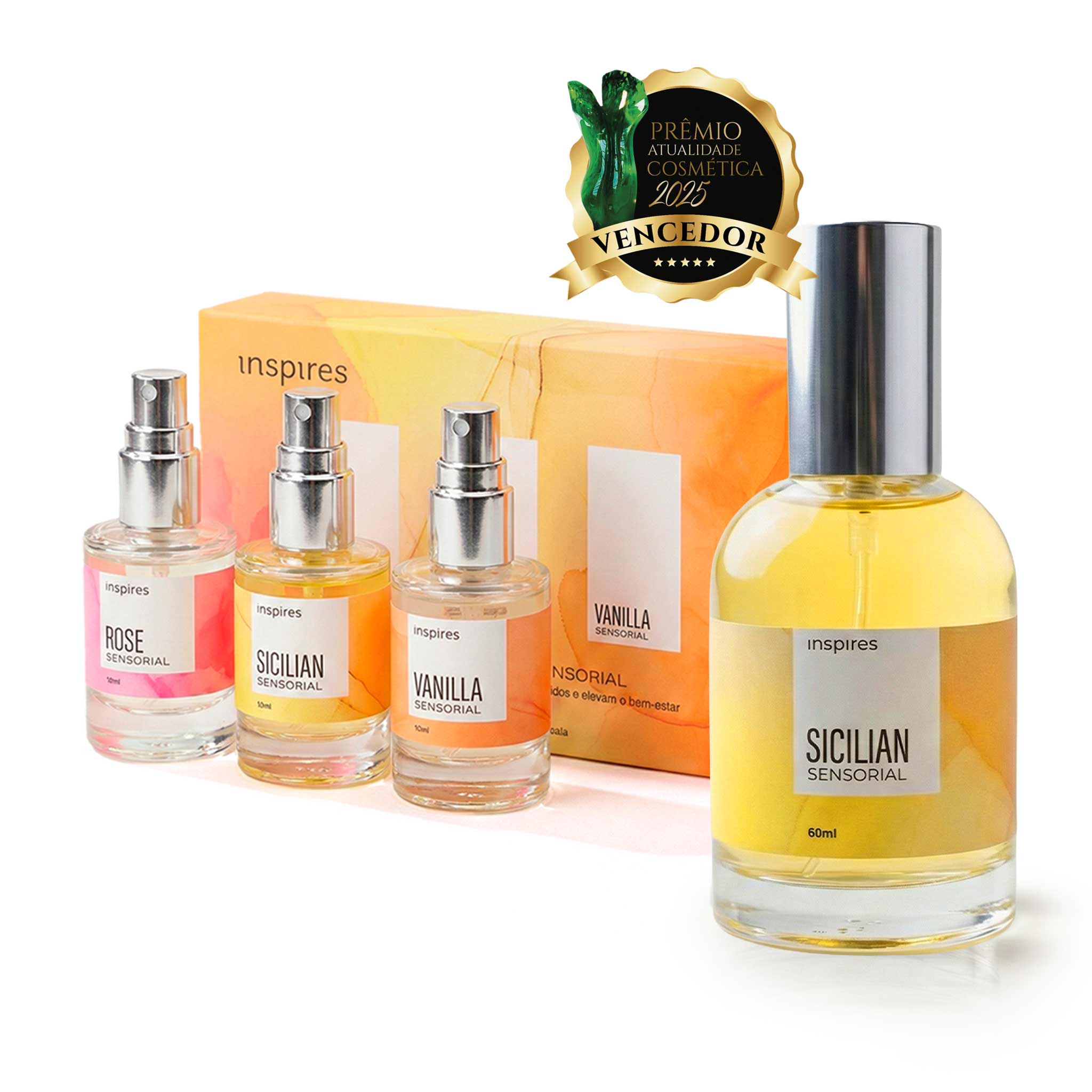 KIT SICILIAN (PERFUME PREMIADO): COLEÇÃO MINI SENSORIAL e SICILIAN 60ml | Perfumes sensoriais desenvolvidos com Neurociência.