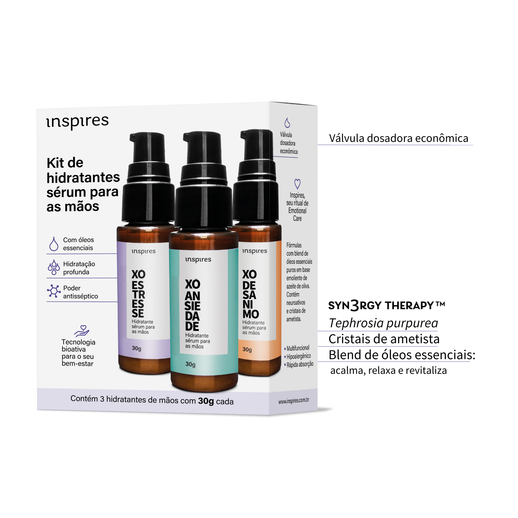 TRIO XÔ | HYDRAEMOTION -30G- para as mãos com blend de óleos essenciais para o bem-estar