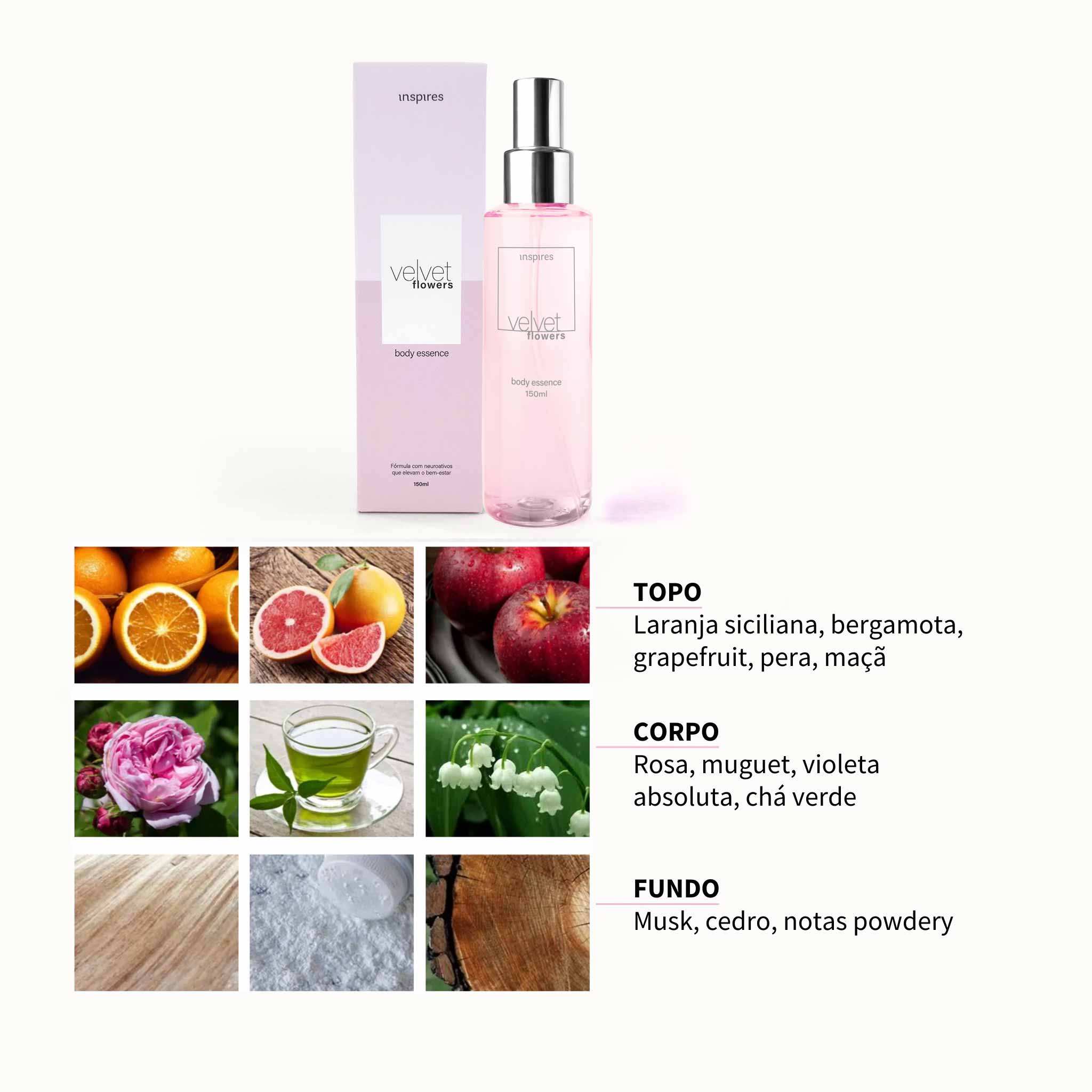 VELVET FLOWERS 150ml| Body Essence floral delicado que desperta leveza. Desenvolvido com Neurociência.