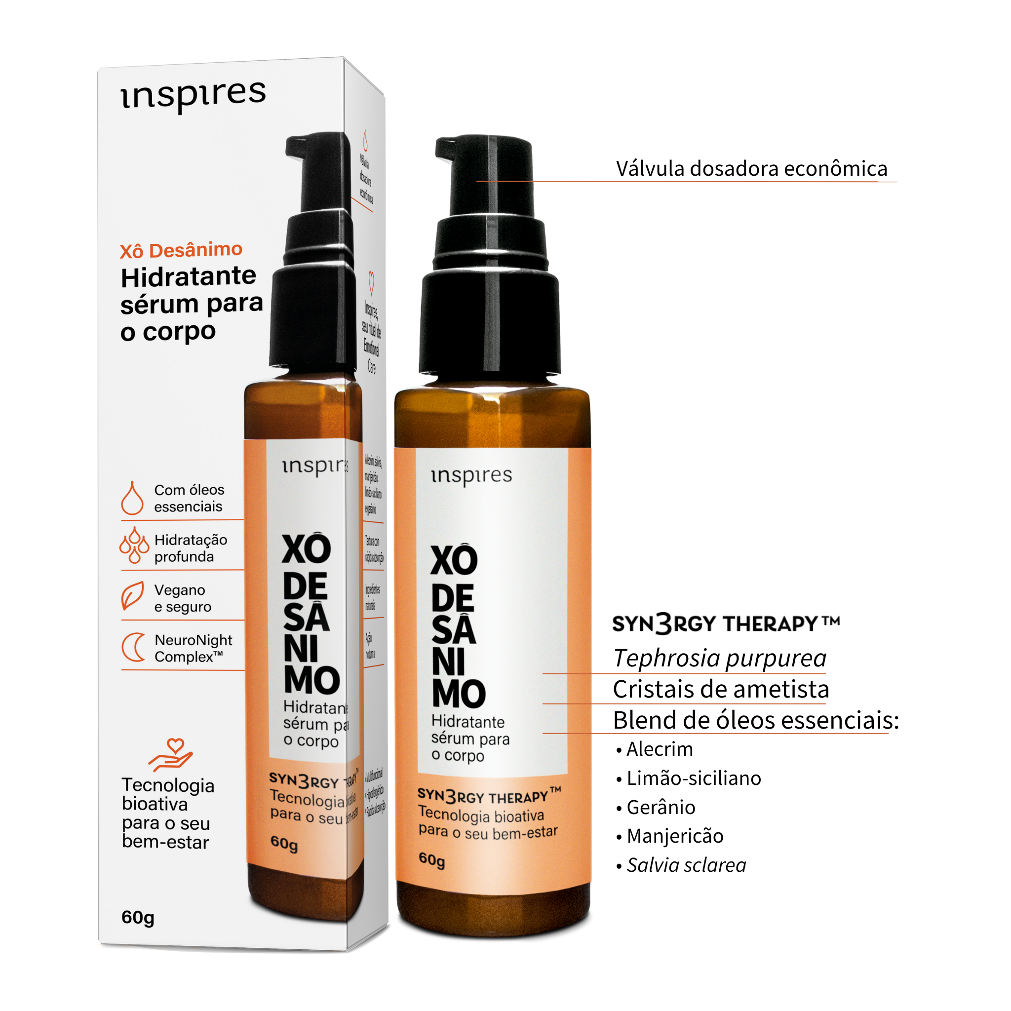 XÔ DESÂNIMO | Hidratante sensorial para o corpo com blend de óleos essenciais energizantes