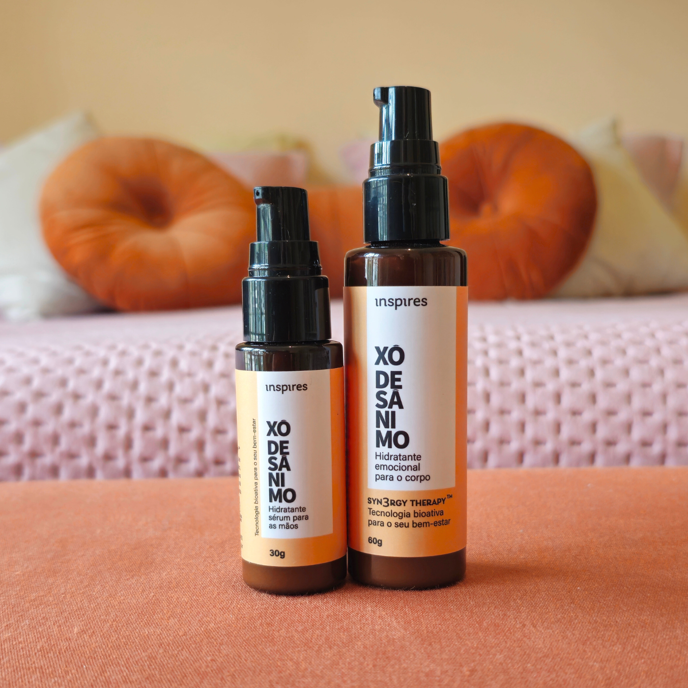 DUPLA XÔ DESÂNIMO | Hidratantes sensoriais (mãos e corpo) com blend de óleos essenciais energizantes