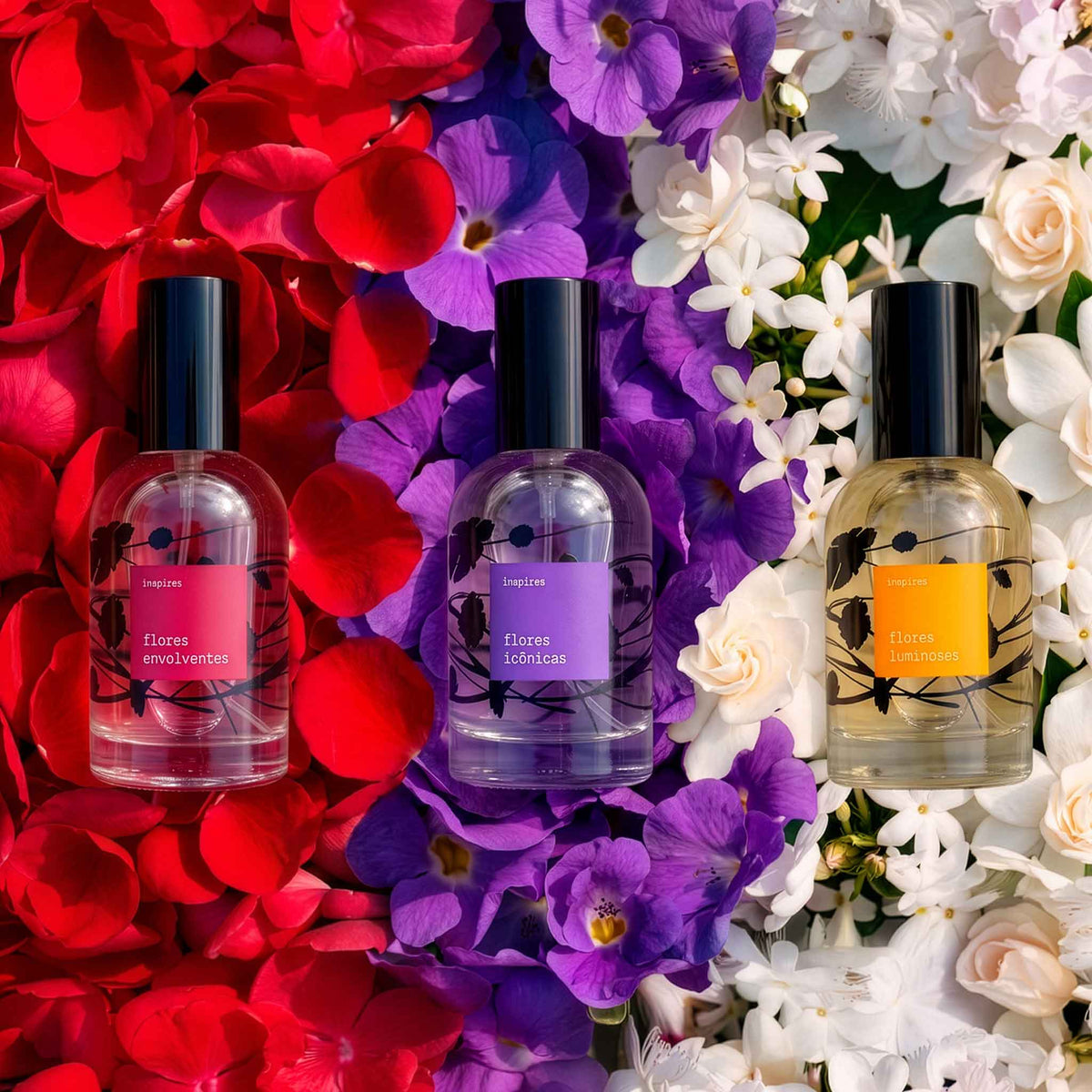 COLEÇÃO FLORES POÉTICAS | Um jardim de emoções 3 X 60 ml | Um perfume para cada você