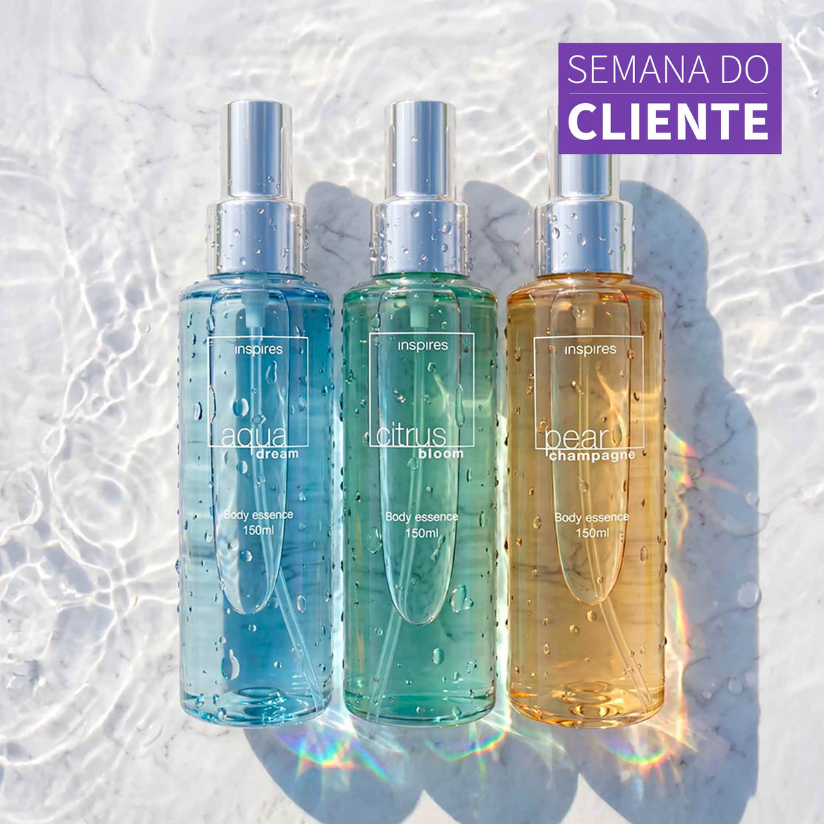 COLEÇÃO FAVORITOS 150ml | 3 BODY ESSENCES deliciosamente refrescantes, desenvolvidos com Neurociência.