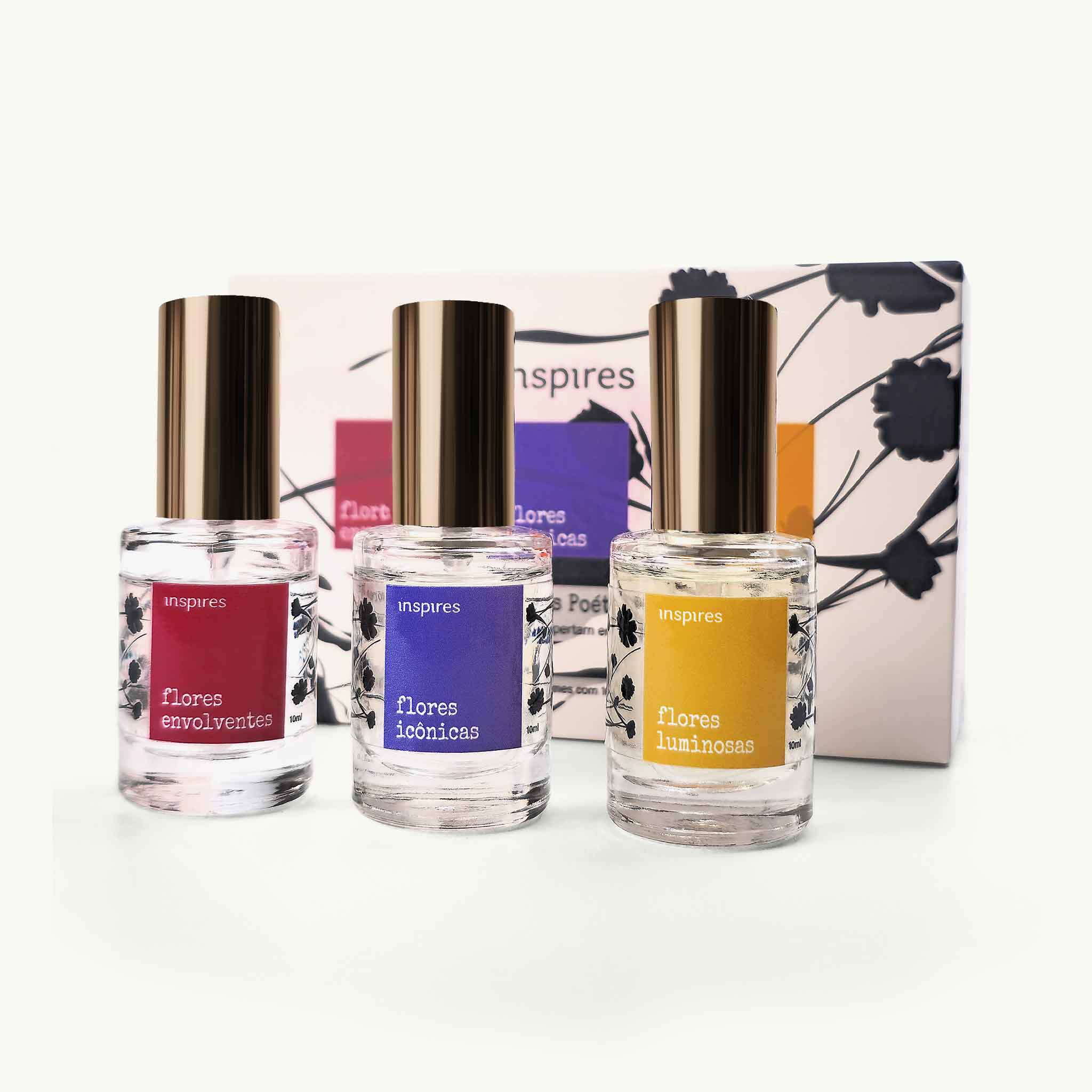 COLEÇÃO FLORES POÉTICAS |  Um jardim de emoções - 3 X 10 ML | Um perfume para cada momento