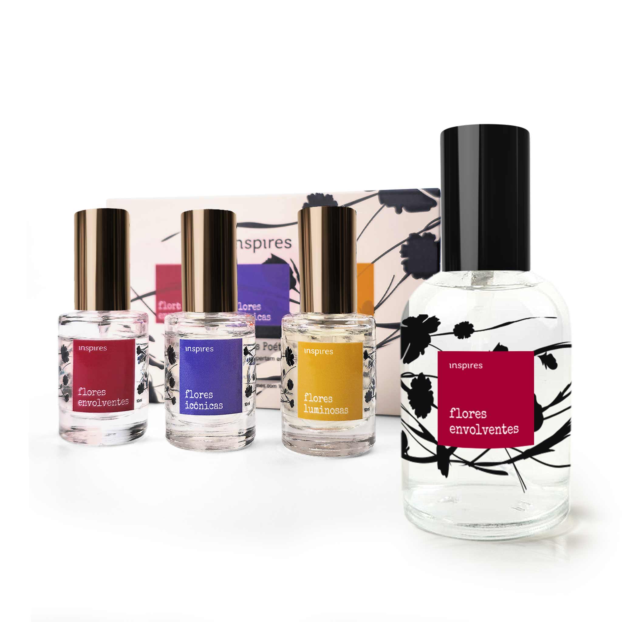 KIT COLEÇÃO FLORES POÉTICAS e ENVOLVENTES |  Um jardim de emoções | Um perfume para cada momento.