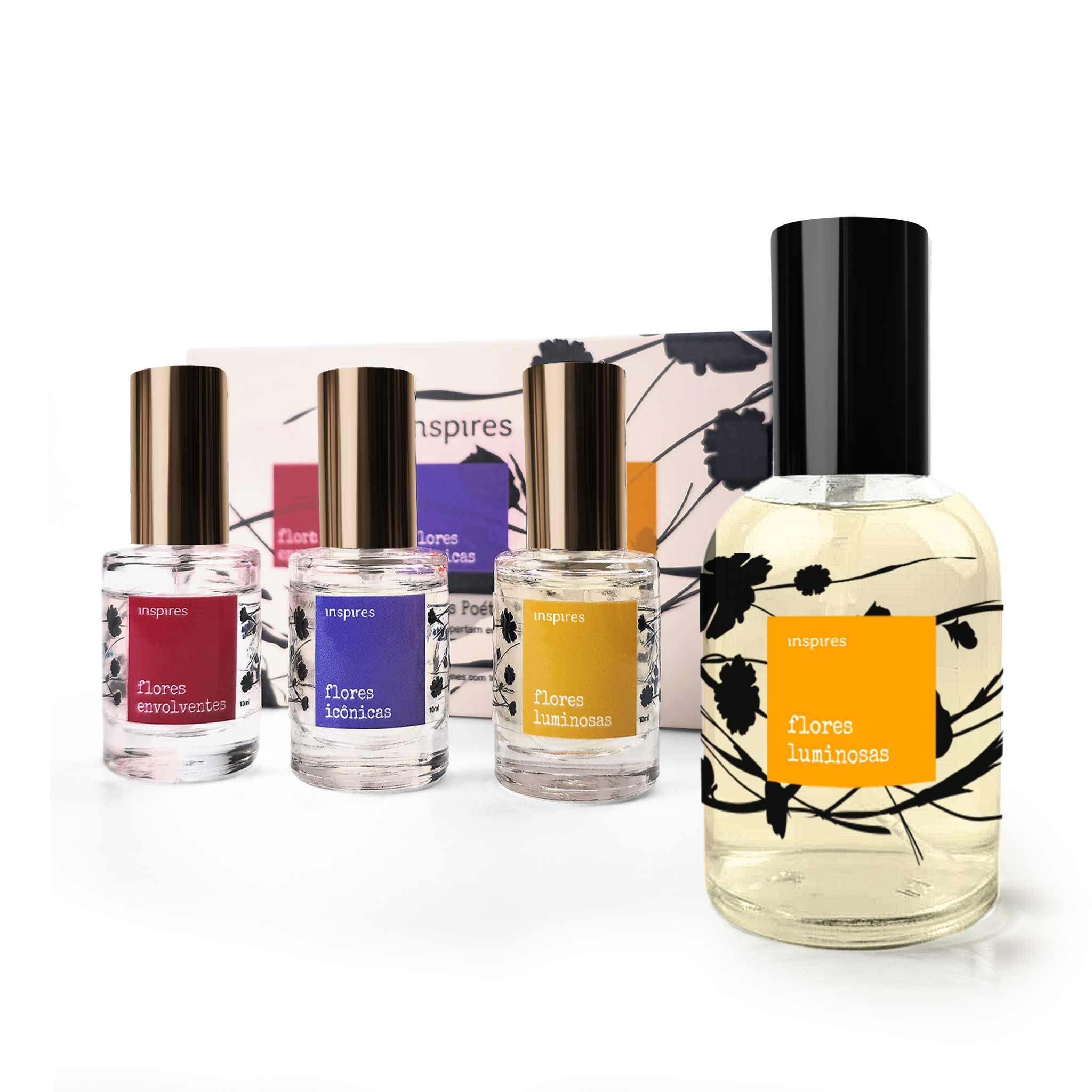 KIT COLEÇÃO FLORES POÉTICAS e LUMINOSAS |  Um jardim de emoções | Um perfume para cada momento.