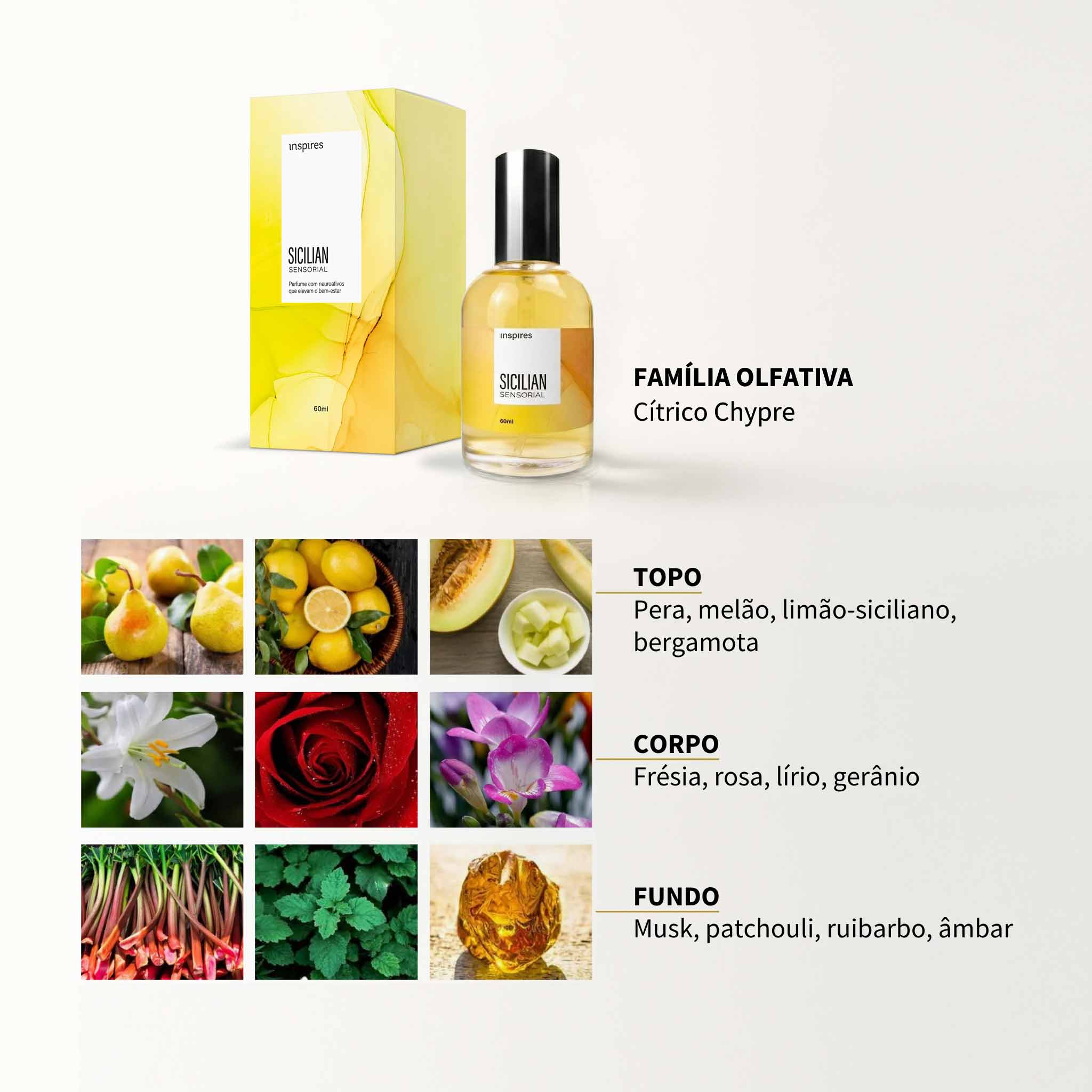 SICILIAN SENSORIAL 60ml | Perfume Vencedor, é um cítrico exuberante que utiliza a Neurociência e eleva a energia e o bem-estar.