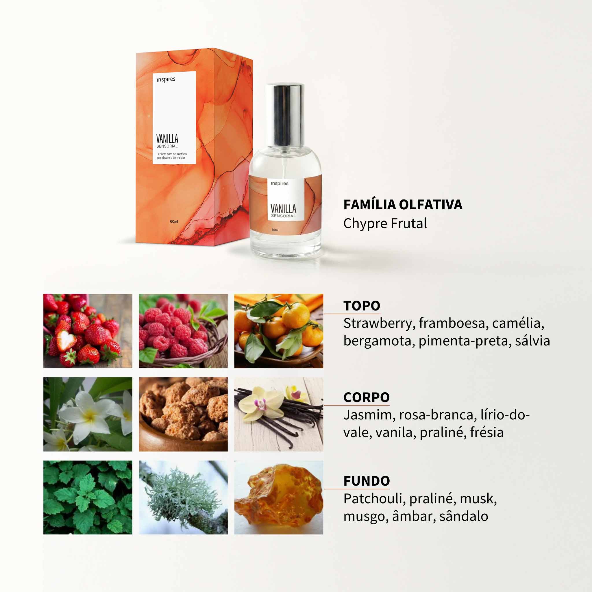KIT VANILLA SENSORIAL 60ml + ROSE SENSORIAL 10ml [EMBALAGEM DE PRESENTE] | Sofisticação Sensual
