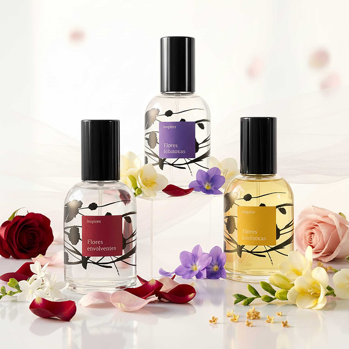 COLEÇÃO FLORES POÉTICAS |  Um jardim de emoções  3 X 60 ml | Um perfume para cada você