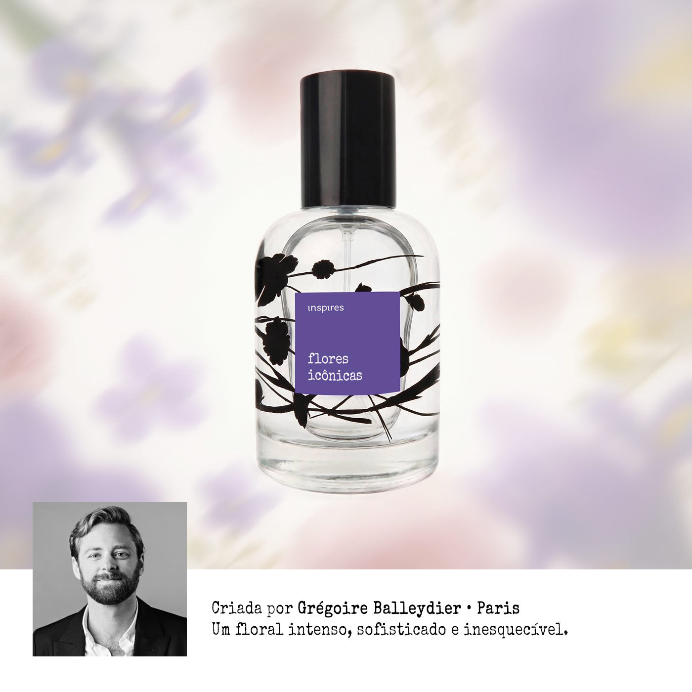 FLORES POÉTICAS ICÔNICAS | Perfume luxuoso Floral  60 ml | Uma assinatura marcante e inesquecível.